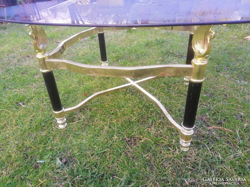 40 cm high, smoked glass, oval coffee table