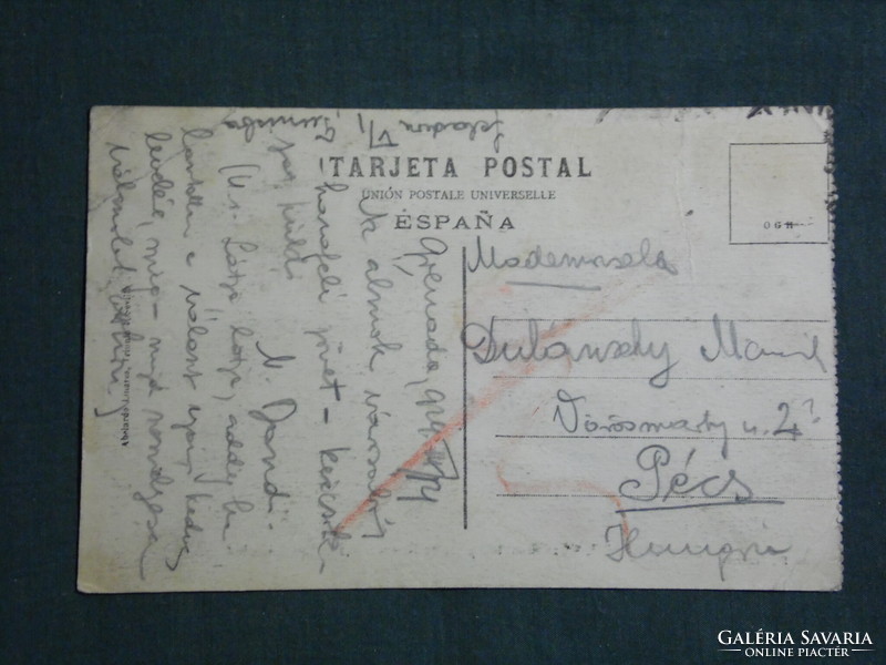 Képeslap, Postcard, España,GRANADA. La Alhambra y Sierra Nevada desde San Cristobal