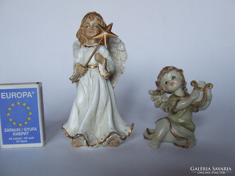 Very charming resin angel figurines, Christmas decoration-2 pieces in one