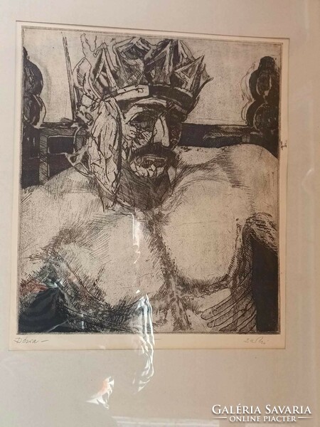 Pál Barczi (1933-2003) _ dozsa - very rare etching _ workshop in Debrecen