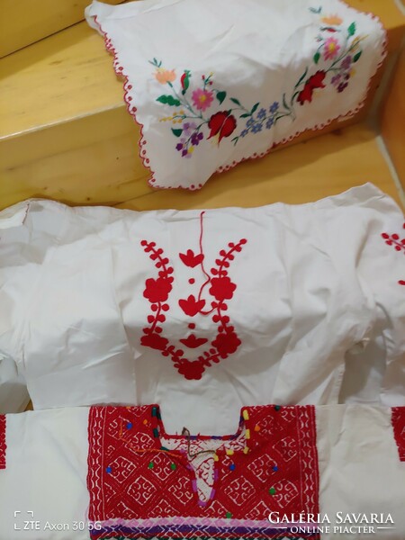 2 embroidered blouses and an apron for sale