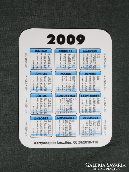 Card calendar, small size, face and body cosmetics salon shop, Pécs, 2009, (6)