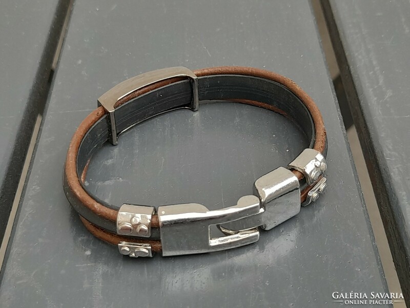 Rubber and leather or stainless steel scorpion bracelet