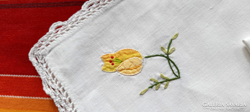 Old crocheted linen napkin