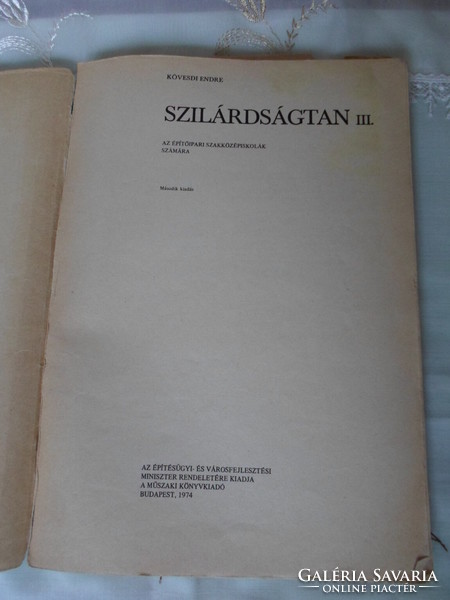Kövesdi Endre: Szilárdságtan III. (Műszaki, 1974; tankönyv)