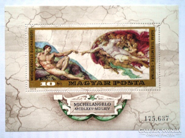 B110 / 1975 Festmény - Michelangelo  blokk postatiszta