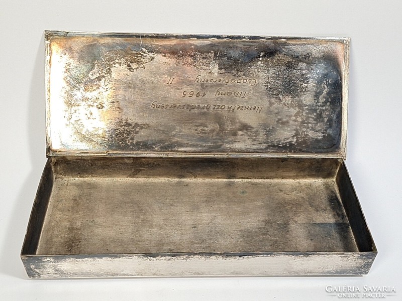 Vintage / mid century - silver-plated copper box, decorated with the work of tailor Gyula