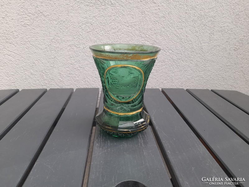 150-year-old rare Biedermeier glass vase