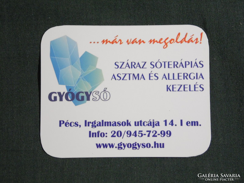 Kártyanaptár,kis méret, Gyógysó só terápiás kezelés üzlet, Pécs,  2009, (6)