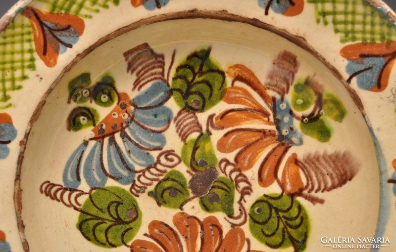 Bihari ceramic wall plate late 19th century. Transylvania