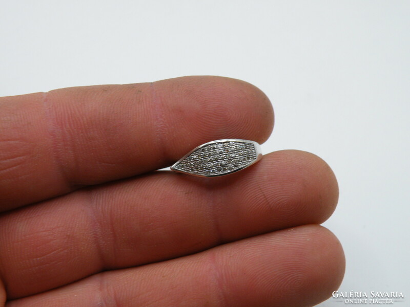 Uk0319 leaf shape silver 925 ring size 53 1/2