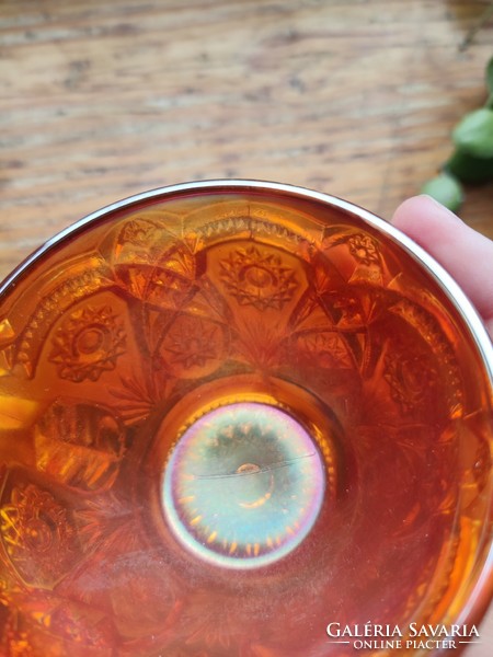 Carnival glass glass cup
