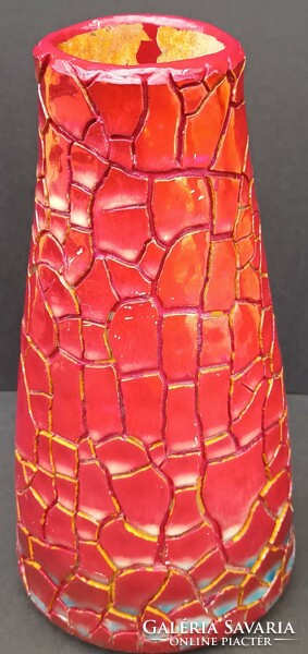 Zsolnay cracked-ox blood glaze vase