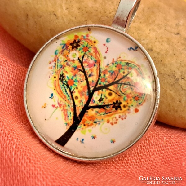 Silver-plated tree of life pendant 3 cm