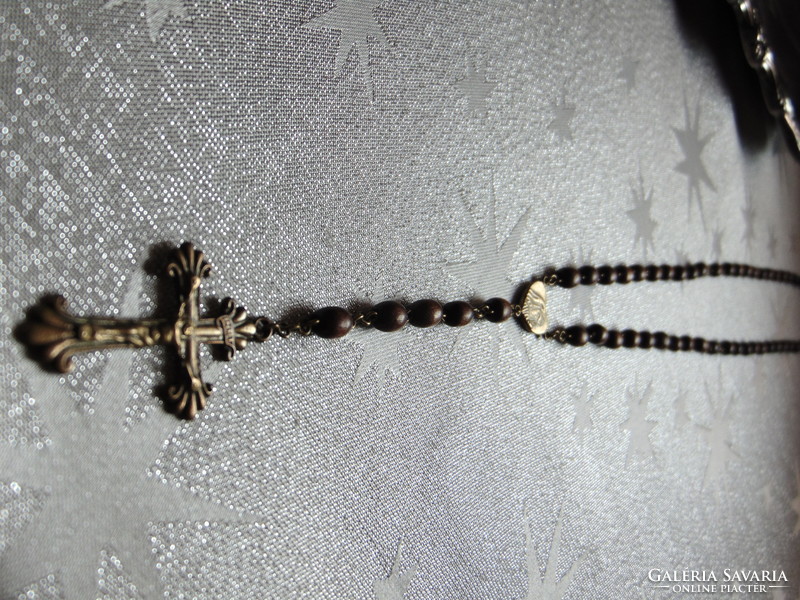 Rosary made of rosewood with a copper cross