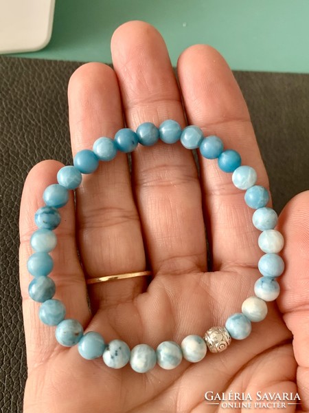 Special larimar mineral bracelet 18 cm