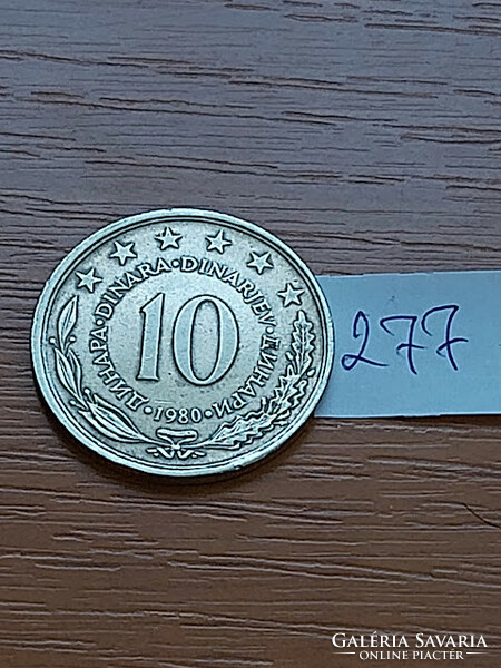 Yugoslavia 10 dinars 1980 copper-nickel 277