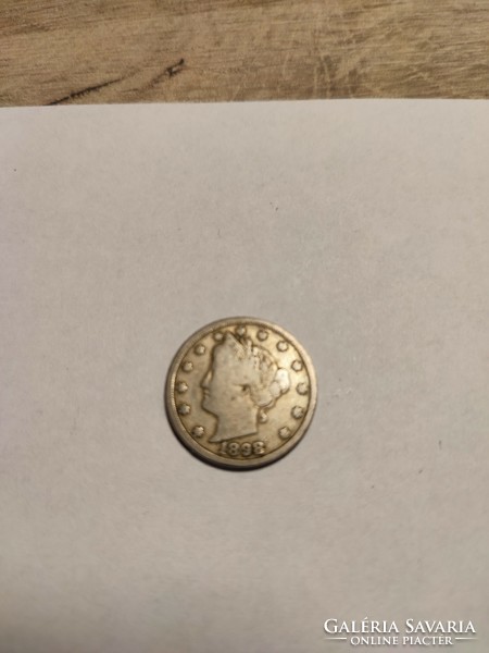 USA 5 cent 1898-as pénzérme