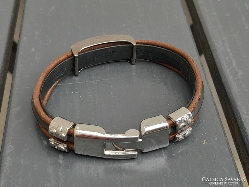 Rubber and leather or stainless steel scorpion bracelet