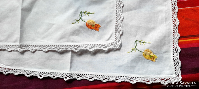 Old crocheted linen napkin