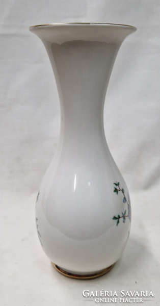 Aquincum kék virágos ritka formájú porcelán váza hibátlan állapotban 20 cm.
