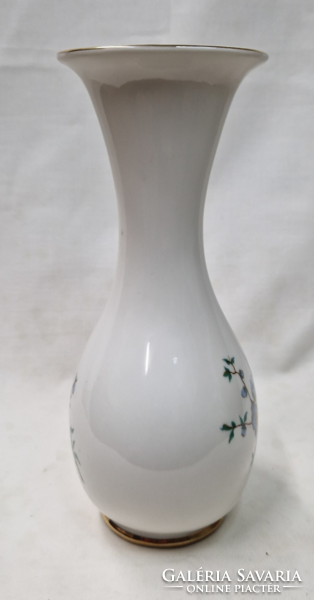 Aquincum blue floral rare shaped porcelain vase in perfect condition 20 cm.