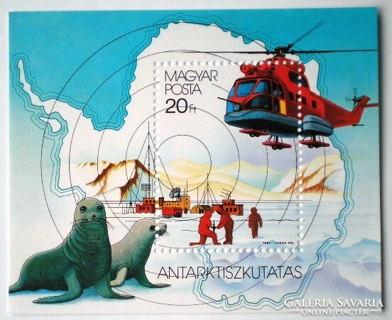 B190 / 1987 Antarktiszkutatás blokk postatiszta
