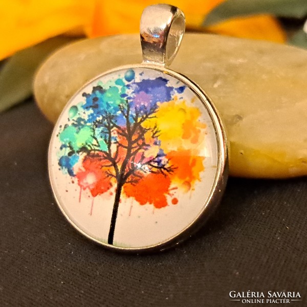 Silver-plated tree of life pendant 3 cm