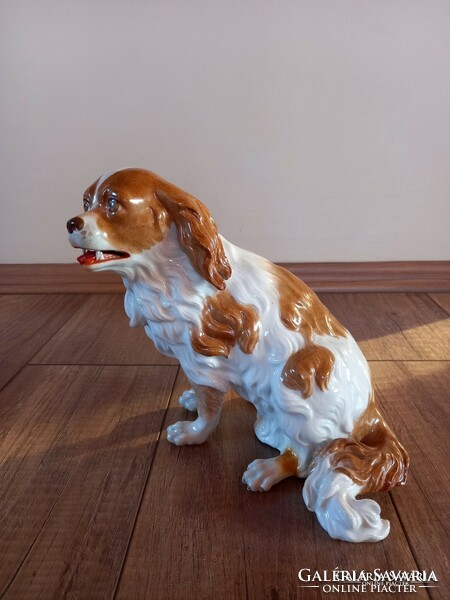 Antik Altwien bécsi porcelán spániel kutya