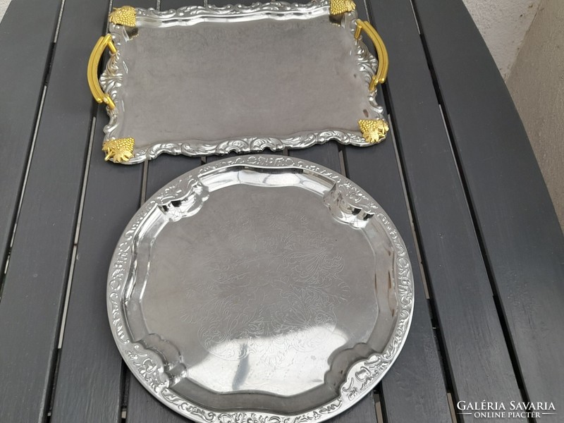 2 beautiful metal trays in one