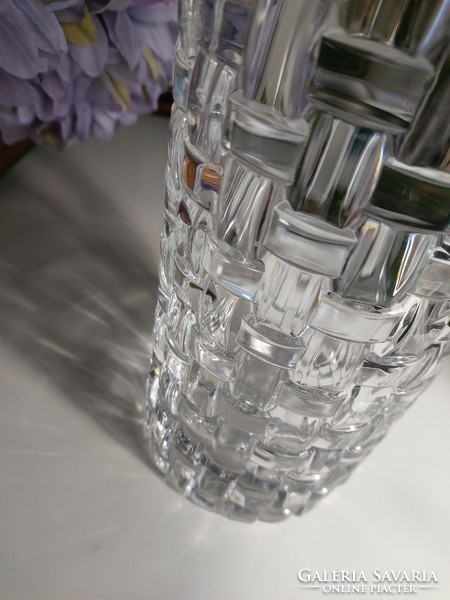 Beautiful, shining crystal (lead-free) pourer and glass 23 cm and 10x8 cm