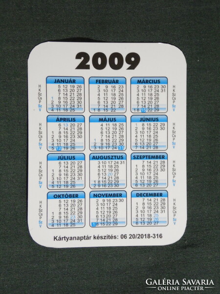 Kártyanaptár, kis méret, Dr Hegyi Orsolya állatorvosi rendelő, Kozármisleny, kutya,cica,  2009, (6)