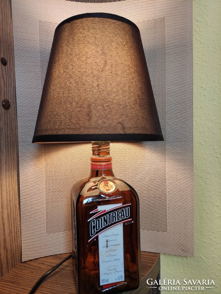 Retro bedside lamp made of Cointreau liqueur glass from the legacy of photographer g.Maxi