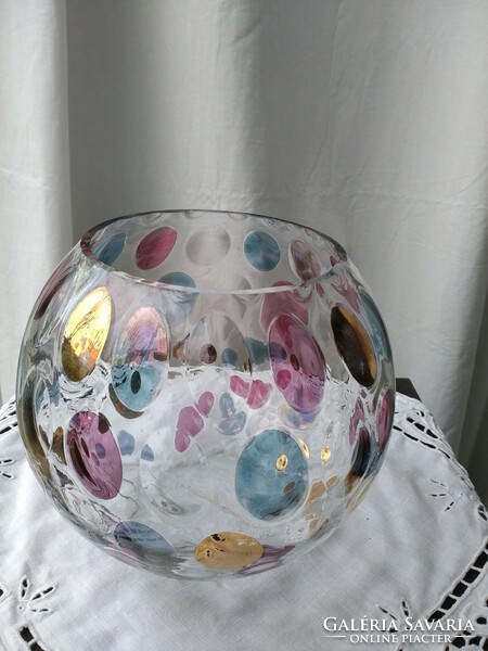 Giga Borske Sklo Nemo lencse díszített kristály váza
