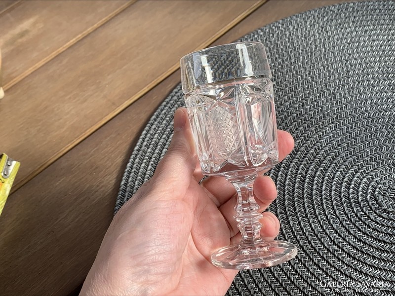 Retro kristály rövid italos pohár, összesen 4 db. pálinkás poharak