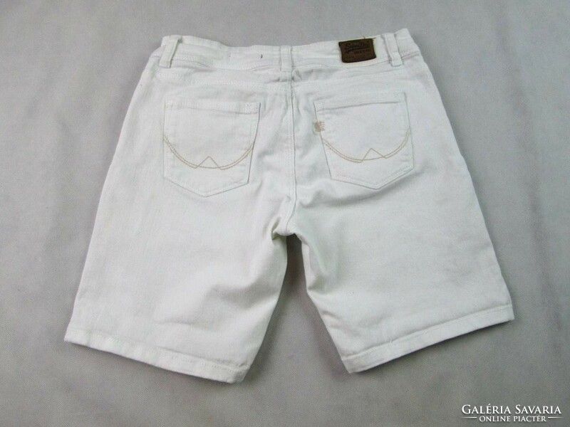 Original superdry (w28) white women's slightly stretch denim shorts