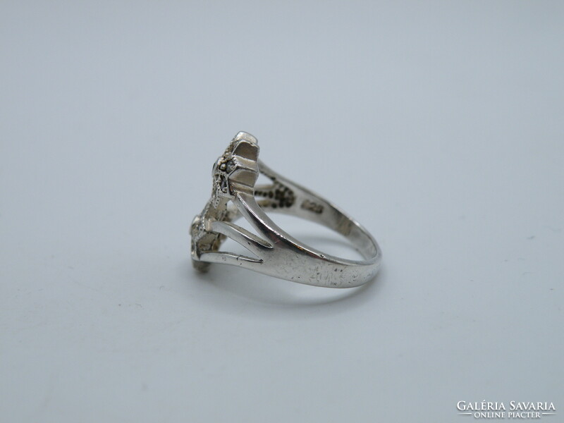 UK0320 Virág formájú ezüst 925 gyűrű méret 54