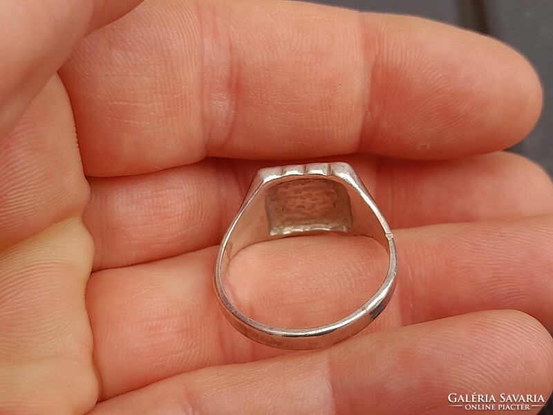 Silver men's signet ring