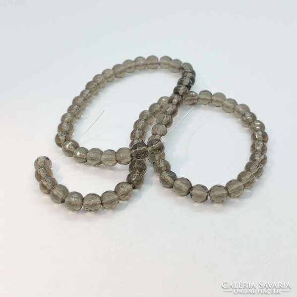 Polished smoky quartz mineral pearl 6 mm