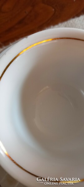 Hollóházi Fehér Arany szegélyes Porcelán kávéskészlet