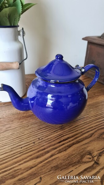 Small blue enamel jug
