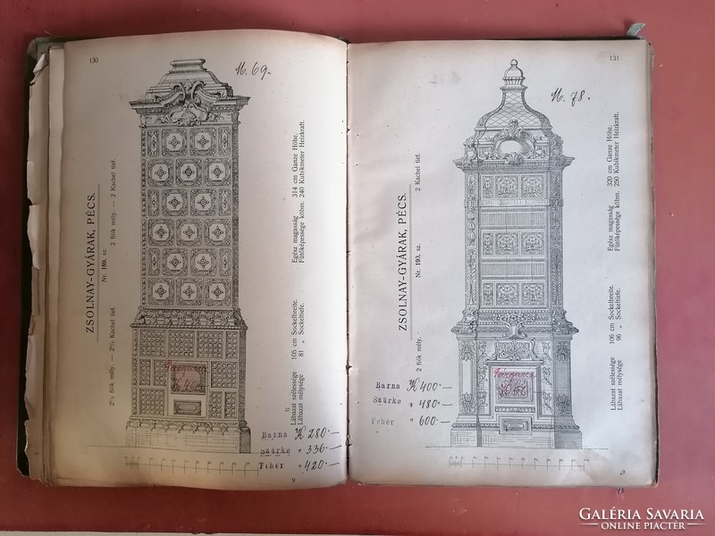 Sample book of Pécs majolica stoves from the Zsolnay factory