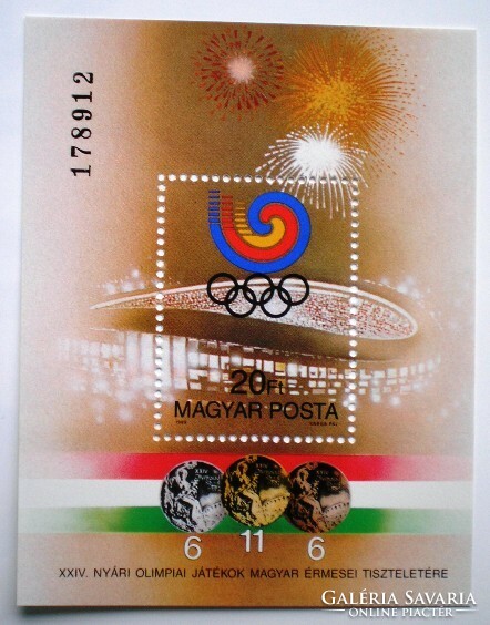 B201 / 1988 Olimpiai érmesek blokk postatiszta