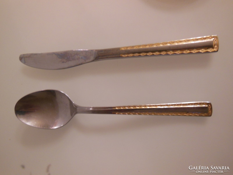 Cutlery - 2 pcs - marked - gold-plated - original Nivella - 24 carat - 19.5 cm - 20.5 cm