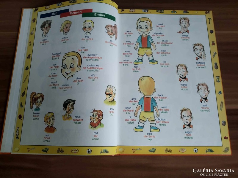 Capable children's dictionary, English-German-Hungarian, 2000