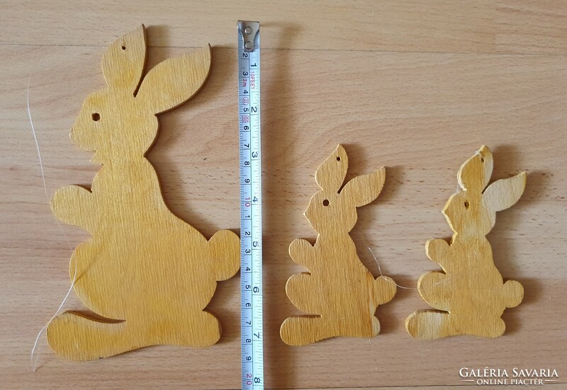 3 Pcs Easter hanging wooden bunny decoration accessory ornament