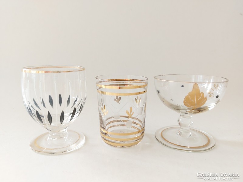 Retro glass liqueur glass 3 pcs