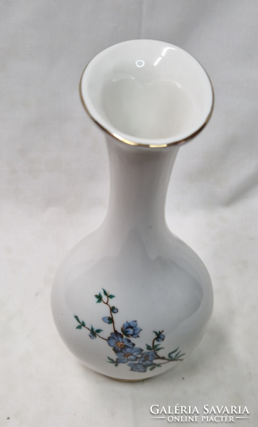 Aquincum blue floral rare shaped porcelain vase in perfect condition 20 cm.