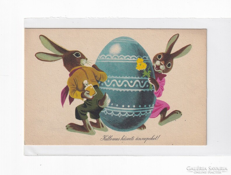 H:59 Húsvéti Üdvözlő képeslap "Képzőművészeti grafikai lapok" postatiszta