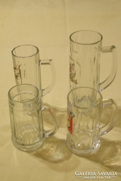 Mixed glass beer mugs 4 pcs